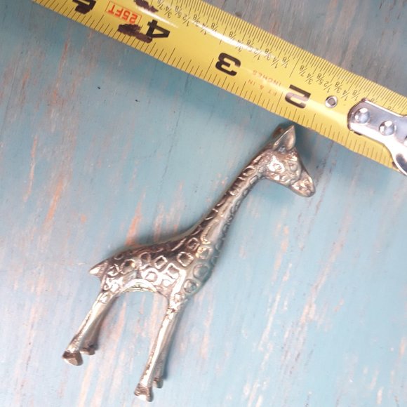 Giraffe Vintage Brass Animal Figurine Mid Century Modern Gold Metal - Picture 7 of 14